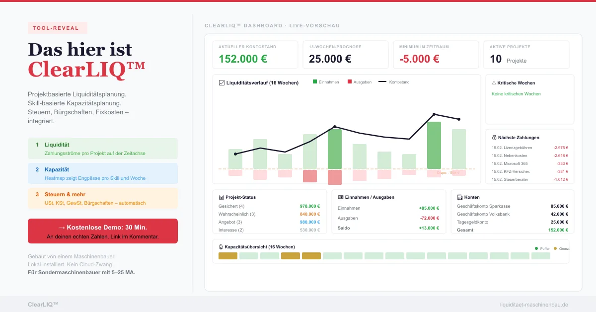 Beitrag 8/8: ClearLIQ – Projektbasierte Liquidität in einem Tool